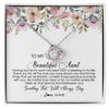 Love Knot Necklace | Personalized To My Beautiful Aunt Necklace From Niece Nephew Having You As My Aunt Auntie Birthday Mothers Day Christmas Customized Gift Box Message Card | teecentury