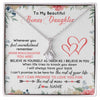 Alluring Beauty Necklace | Personalized To My Beautiful Bonus Daughter Necklace From Stepfather Believe In You Stepdaughter Birthday Christmas Jewelry Customized Gift Box Message Card | teecentury