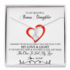 Alluring Beauty Necklace | Personalized To My Beautiful Bonus Daughter Necklace From Stepmother Filled With My Love and Light Stepdaughter Birthday Christmas Customized Message Card | teecentury