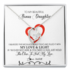 Forever Love Necklace | Personalized To My Beautiful Bonus Daughter Necklace From Stepmother Filled With My Love and Light Stepdaughter Birthday Christmas Customized Message Card | teecentury