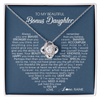 Love Knot Necklace | Personalized To My Beautiful Bonus Daughter Necklace Need A Hug Just Hold This Stepdaughter Pendant Jewelry Birthday Christmas Customized Gift Box Message Card | teecentury