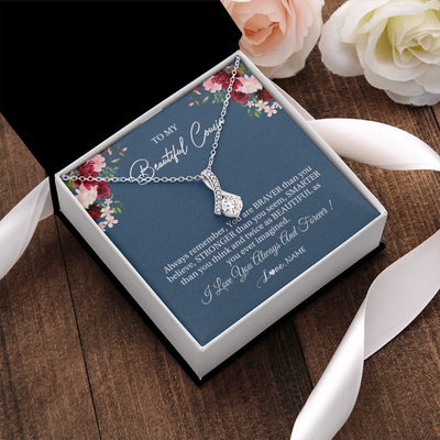 Alluring Beauty Necklace | Personalized To My Beautiful Cousin Necklace From Family Braver Stronger Smarter Cousin Pendant Jewelry Birthday Graduation Christmas Customized Message Card | teecentury