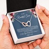 Interlocking Hearts Necklace | Personalized To My Beautiful Cousin Necklace From Family Braver Stronger Smarter Cousin Pendant Jewelry Birthday Graduation Christmas Customized Message Card | teecentury