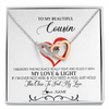 Interlocking Hearts Necklace | Personalized To My Beautiful Cousin Necklace From Family Filled With My Love and Light Cousin Pendant Jewelry Birthday Christmas Customized Message Card | teecentury