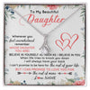 Alluring Beauty Necklace | Personalized To My Beautiful Daughter Necklace From Mom Dad Believe In You Daughter Jewelry Birthday Graduation Christmas Customized Gift Box Message Card | teecentury