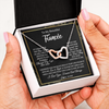 Interlocking Hearts Necklace | Personalized To My Beautiful Fiancee Necklace From Fiance Feel My Love For Her Fiancee Birthday Anniversary Valentines Day Christmas Customized Message Card | teecentury