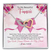 Interlocking Hearts Necklace | Personalized To My Beautiful Fiancee Necklace From Fiance Forever In My Heart Fiancee Birthday Valentines Day Christmas Customized Gift Box Message Card | teecentury