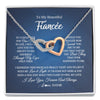 Interlocking Hearts Necklace | Personalized To My Beautiful Fiancee Necklace From Fiance Hold This Close My Love Fiancee Birthday Valentine Day Christmas Customized Gift Box Message Card | teecentury