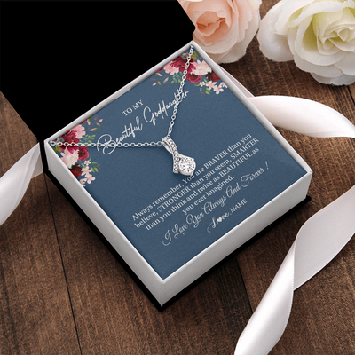 Alluring Beauty Necklace | Personalized To My Beautiful Goddaughter Necklace From Godmother Braver Stronger Smarter Goddaughter Pendant Jewelry Birthday Christmas Customized Message Card | teecentury