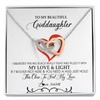 Interlocking Hearts Necklace | Personalized To My Beautiful Goddaughter Necklace From Godmother Filled With My Love and Light Goddaughter Jewelry Birthday Christmas Customized Message Card | teecentury