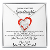 Forever Love Necklace | Personalized To My Beautiful Granddaughter Necklace From Grandma Filled With My Love and Light Granddaughter Jewelry Birthday Christmas Customized Message Card | teecentury