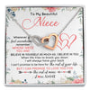Interlocking Hearts Necklace | Personalized To My Beautiful Niece Necklace From Aunt Uncle Auntie Believe In You Niece Birthday Graduation Christmas Jewelry Customized Gift Box Message Card | teecentury