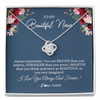 Love Knot Necklace | Personalized To My Beautiful Niece Necklace From Aunt Uncle Braver Stronger Smarter Niece Pendant Jewelry Birthday Graduation Christmas Customized Message Card | teecentury
