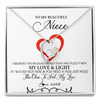 Forever Love Necklace | Personalized To My Beautiful Niece Necklace From Aunt Uncle Filled With My Love and Light Niece Pendant Jewelry Birthday Christmas Customized Message Card | teecentury