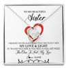Forever Love Necklace | Personalized To My Beautiful Sister Necklace From Sister Brother Filled With My Love and Light Sister Pendant Jewelry Birthday Christmas Customized Message Card | teecentury