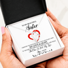 Forever Love Necklace | Personalized To My Beautiful Sister Necklace From Sister Brother Filled With My Love and Light Sister Pendant Jewelry Birthday Christmas Customized Message Card | teecentury