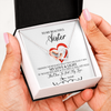 Interlocking Hearts Necklace | Personalized To My Beautiful Sister Necklace From Sister Brother Filled With My Love and Light Sister Pendant Jewelry Birthday Christmas Customized Message Card | teecentury