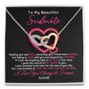 Interlocking Hearts Necklace | Personalized To My Beautiful Soulmate Necklace From Husband Falling In Love Wife Birthday Valentines Day Christmas Jewelry Customized Gift Box Message Card | teecentury