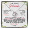 Love Knot Necklace | Personalized To My Beautiful Soulmate Necklace From Husband Hand In Hand Wife Birthday Anniversary Valentines Day Jewelry Customized Gift Box Message Card | teecentury