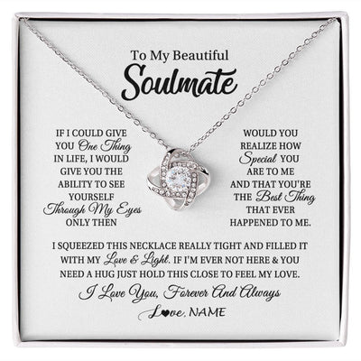 Love Knot Necklace | Personalized To My Beautiful Soulmate Necklace From Husband If I Could Give You Future Wife Birthday Anniversary Christmas Customized Gift Box Message Card | teecentury