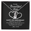 Alluring Beauty Necklace | Personalized To My Beautiful Wife Necklace From Husband 4 Years Wedding Anniversary For Her Married 4th Anniversary For Her Customized Gift Box Message | teecentury