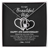 Forever Love Necklace | Personalized To My Beautiful Wife Necklace From Husband 4 Years Wedding Anniversary For Her Married 4th Anniversary For Her Customized Gift Box Message | teecentury