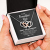 Interlocking Hearts Necklace | Personalized To My Beautiful Wife Necklace From Husband 4 Years Wedding Anniversary For Her Married 4th Anniversary For Her Customized Gift Box Message | teecentury