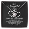 Love Knot Necklace | Personalized To My Beautiful Wife Necklace From Husband 4 Years Wedding Anniversary For Her Married 4th Anniversary For Her Customized Gift Box Message | teecentury