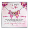 Interlocking Hearts Necklace | Personalized To My Beautiful Wife Necklace From Husband Forever In My Heart Wife Birthday Anniversary Wedding Valentines Day Customized Gift Box Message Card | teecentury
