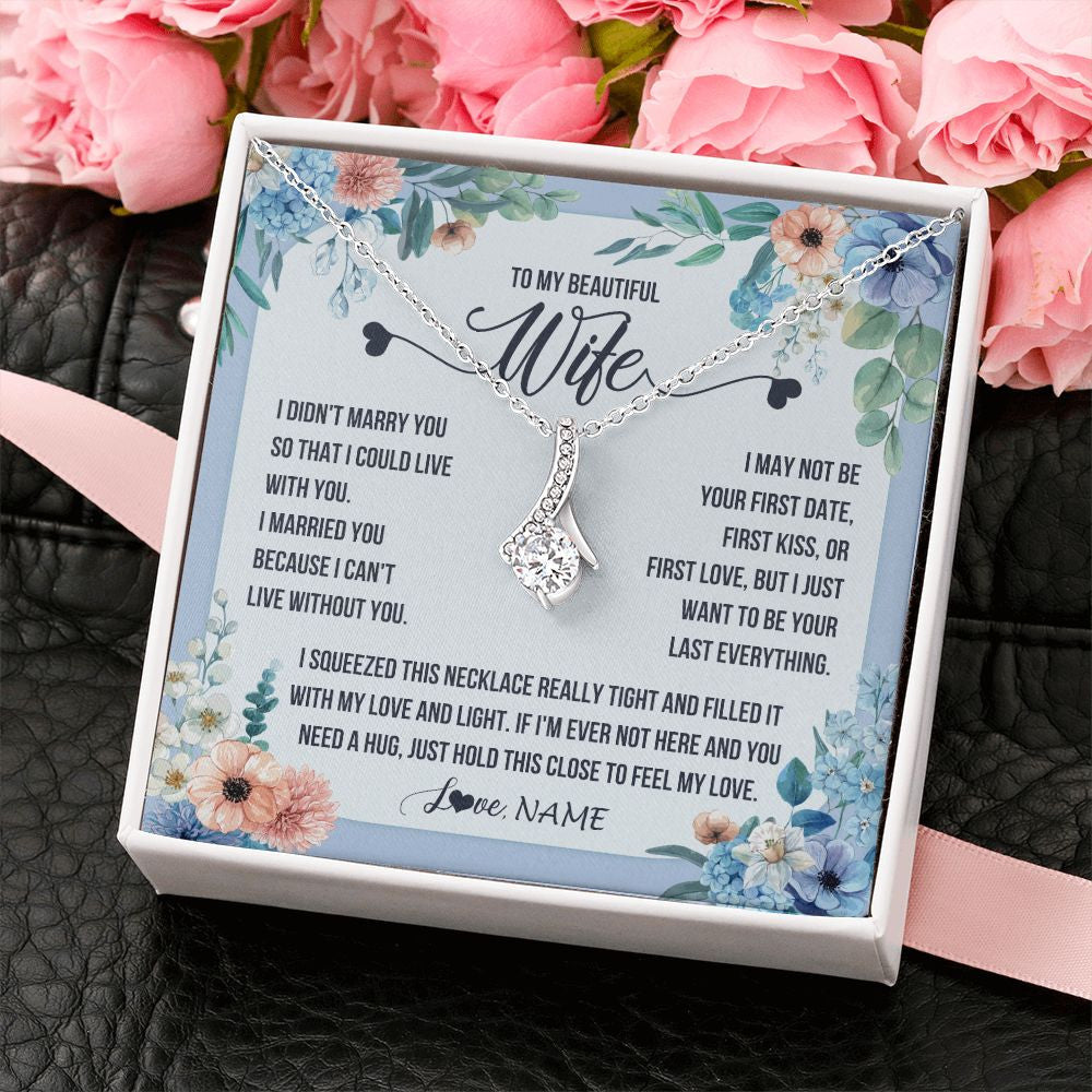 Alluring Beauty Necklace | Personalized To My Beautiful Wife Necklace From Husband I Didn't Marry You Hot Wife Birthday Anniversary Wedding Day Christmas Customized Gift Box Message Card | teecentury