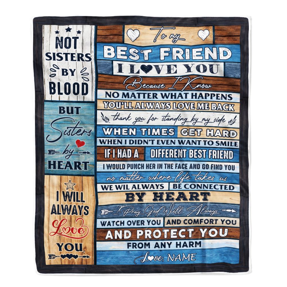 Personalized To My Best Friends Blanket for Women Funny Sister By Heart Friendship Bestie Birthday Graduation Christmas Customized Bed Fleece Throw Blanket | teecentury