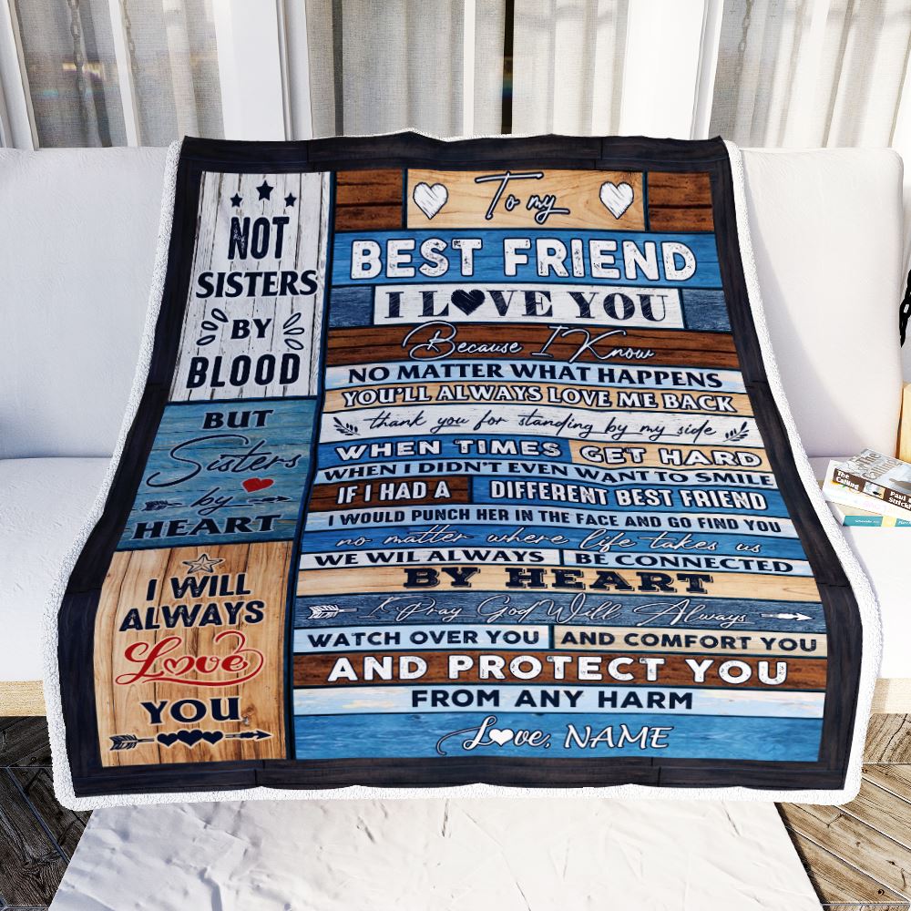 Personalized To My Best Friends Blanket for Women Funny Sister By Heart Friendship Bestie Birthday Graduation Christmas Customized Bed Fleece Throw Blanket | teecentury