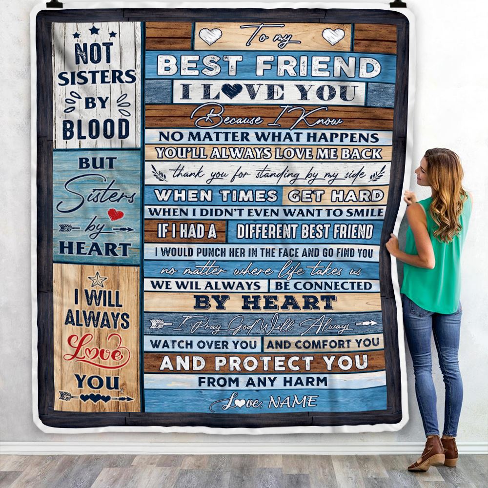 Personalized To My Best Friends Blanket for Women Funny Sister By Heart Friendship Bestie Birthday Graduation Christmas Customized Bed Fleece Throw Blanket | teecentury