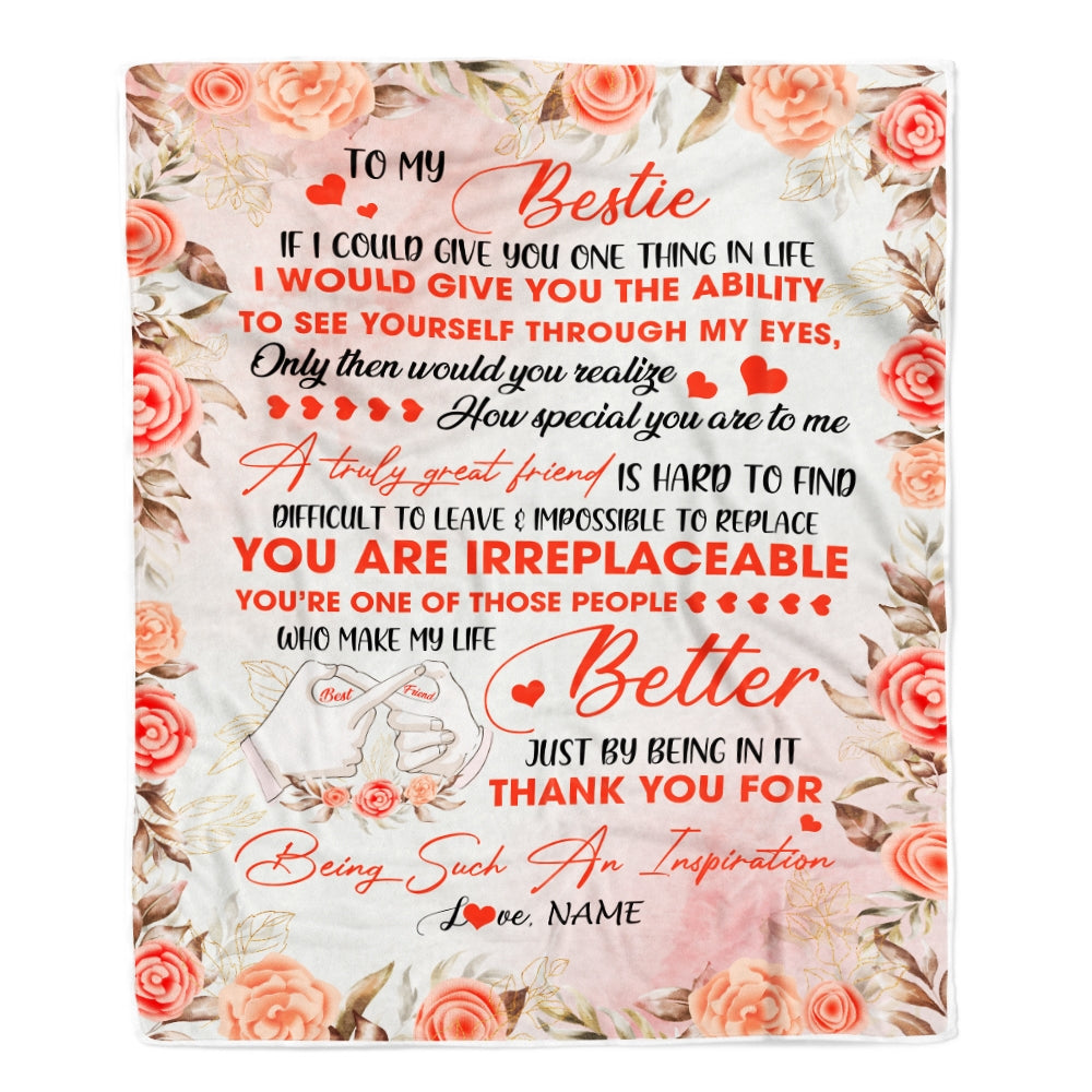 Personalized To My Bestie Friend Blanket A truly Great Friendship Girls Women Teens Female Birthday Presents Christmas Customized Fleece Blanket Blanket | Teecentury.com