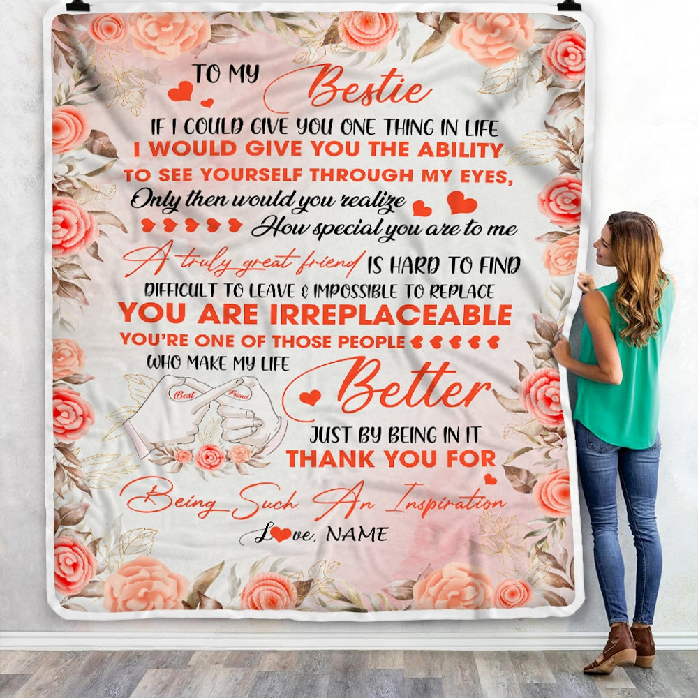 Personalized To My Bestie Quilt/Fleece Blanket - Gift Idea For Friends - We Are Best Friends Forever
