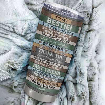 Personalized To My Bestie From Best Friend Stainless Steel Tumbler Cup Colorful Tree You Are My Person Soul Sister Coworker Unique Bestie Birthday Christmas Travel Mug | teecentury