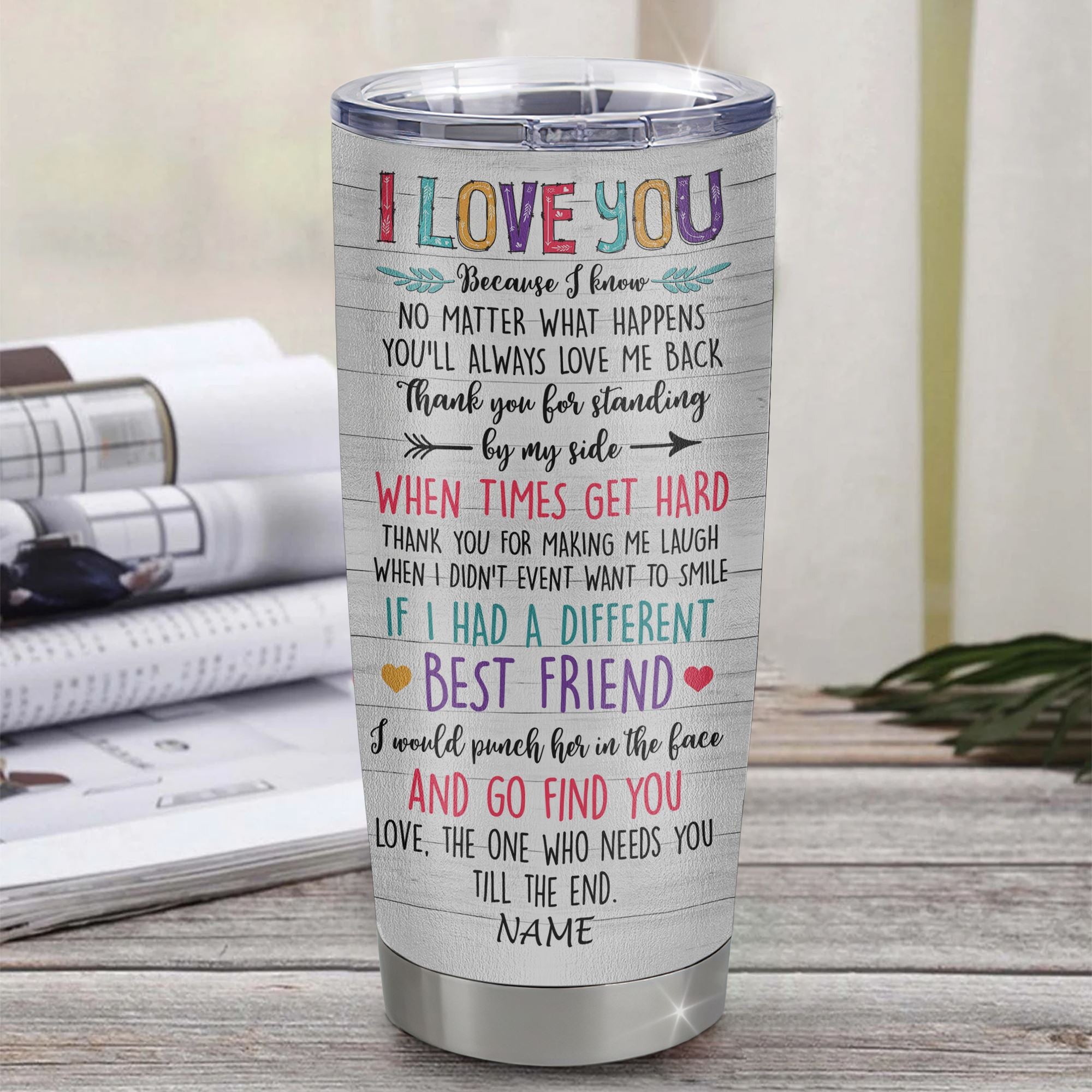 Personalized To My Bestie Stainless Steel Tumbler Cup Flowers Thank You Forever Best Friends For Women Birthday Christmas Travel Mug | teecentury