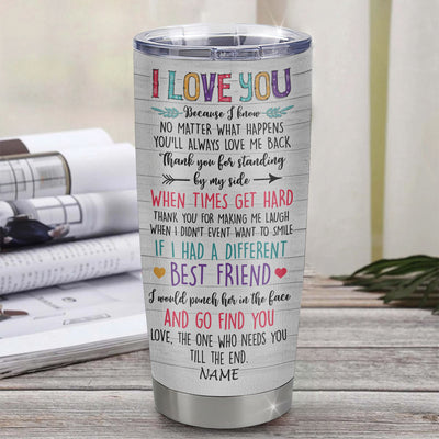 Personalized To My Bestie Stainless Steel Tumbler Cup Flowers Thank You Forever Best Friends For Women Birthday Christmas Travel Mug | teecentury