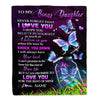 Personalized To My Bonus Daughter Blanket From Stepmother Butterfly Never Forget I Love You Stepdaughter Birthday Christmas Customized Fleece Blanket | teecentury