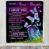 Personalized To My Bonus Daughter Blanket From Stepmother Butterfly Never Forget I Love You Stepdaughter Birthday Christmas Customized Fleece Blanket | teecentury