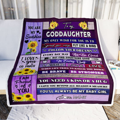 Personalized To My Bonus Daughter Blanket From Stepmother Wood Laugh Love Live Sunflower Stepdaughter Birthday Christmas Customized Bed Fleece Throw Blanket | teecentury