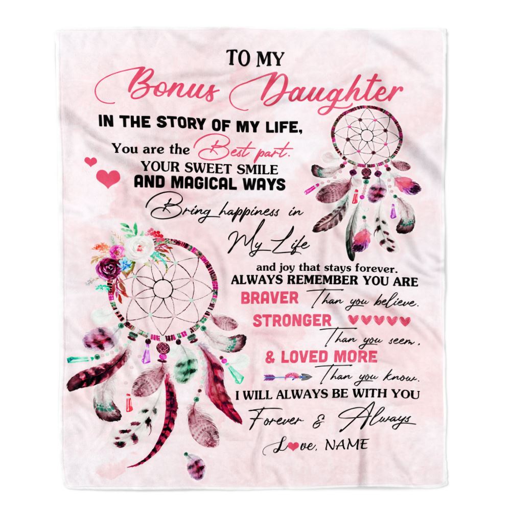 Personalized To My Bonus Daughter Blanket From Stepmother You Are The