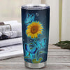 Personalized To My Bonus Daughter From Stepmom Stainless Steel Tumbler Cup Be Brave Be Stronger Butterfly Sunflower Stepdaughter Birthday Graduation Christmas Travel Mug | teecentury