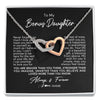 Interlocking Hearts Necklace | Personalized To My Bonus Daughter Necklace From Stepmom Never Forget How Much I Love You Stepdaughter Birthday Christmas Customized Gift Box Message Card | teecentury