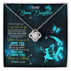 Love Knot Necklace | Personalized To My Bonus Daughter Necklace From Stepmother Fairy Silhouette Fantasy Moon Stepdaughter Birthday Christmas Customized Gift Box Message Card | teecentury