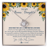 Love Knot Necklace | Personalized To My Bonus Daughter Necklace From Stepmother Stepdad Sunflower You Are My Sunshine Stepdaughter Jewelry Birthday Customized Gift Box Message Card | teecentury