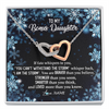 Interlocking Hearts Necklace | Personalized To My Bonus Daughter Necklace From Stepmother Whisper Back I Am The Storm Stepdaughter Jewelry Birthday Christmas Customized Message Card | teecentury