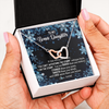 Interlocking Hearts Necklace | Personalized To My Bonus Daughter Necklace From Stepmother Whisper Back I Am The Storm Stepdaughter Jewelry Birthday Christmas Customized Message Card | teecentury