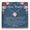 Love Knot Necklace | Personalized To My Bonus Daughter Necklace From Stepmother You Are My Greatest Gift Stepdaughter Birthday Customized Jewelry Gift Box Message Card | teecentury
