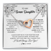 Interlocking Hearts Necklace | Personalized To My Bonus Daughter Necklace From Stepmother You're Braver Stronger Smarter Stepdaughter Birthday Customized Jewelry Gift Box Message Card | teecentury